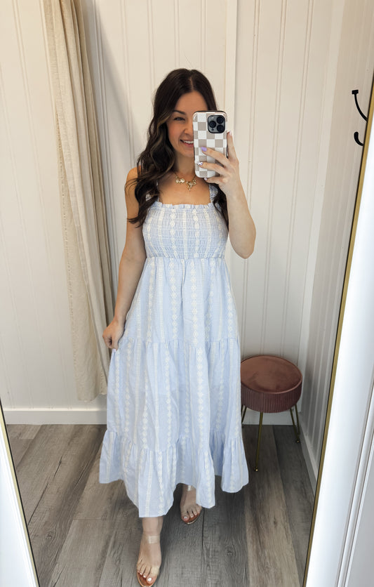 Striped Smocked Maxi Dress