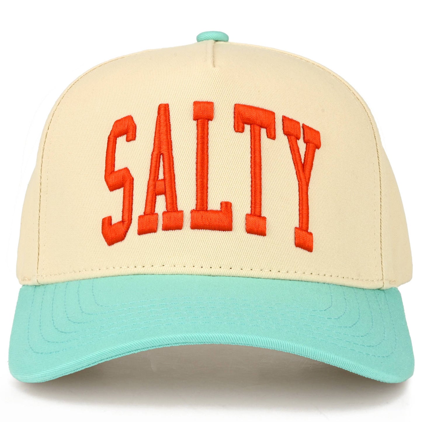 C.C SALTY Letter Embroidered on Two Tone Trucker Hat