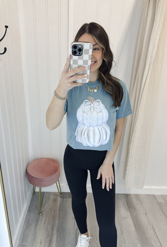 Stacked Blue Pumpkins Tee