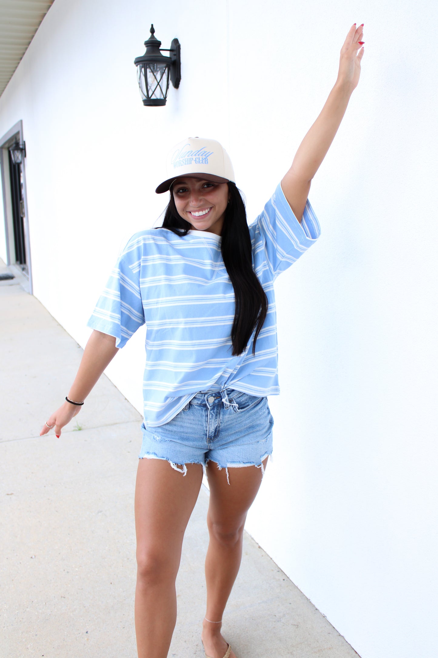 Americana Striped Oversized Tee