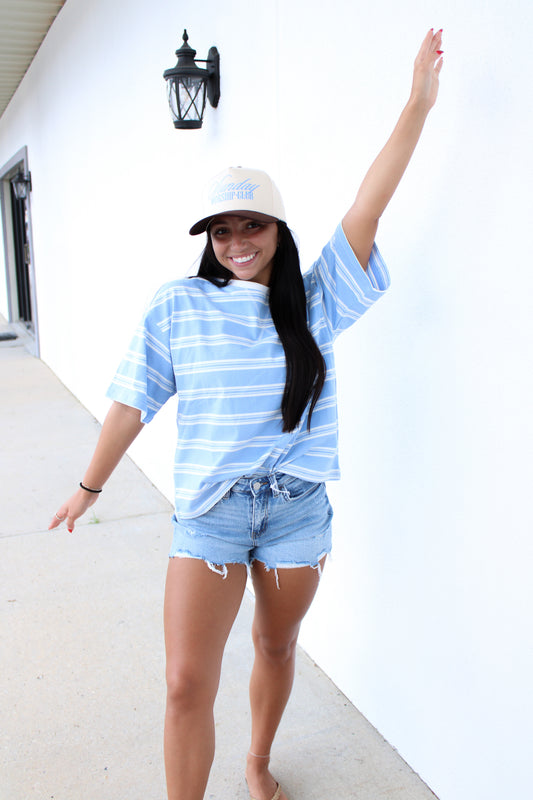 Americana Striped Oversized Tee
