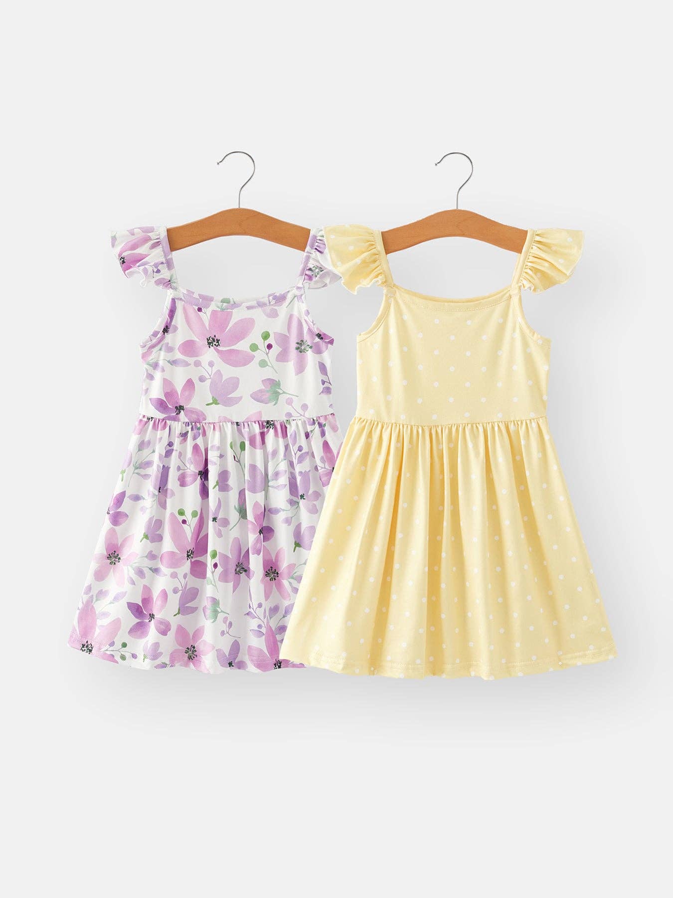 Spring and Summer Girls' Suspenders Dress 2-piece set
