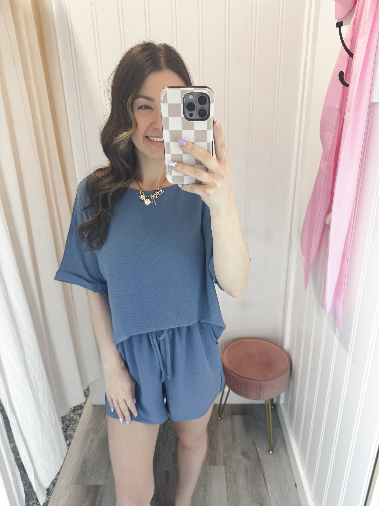 Woven Airflow Top & Shorts Set