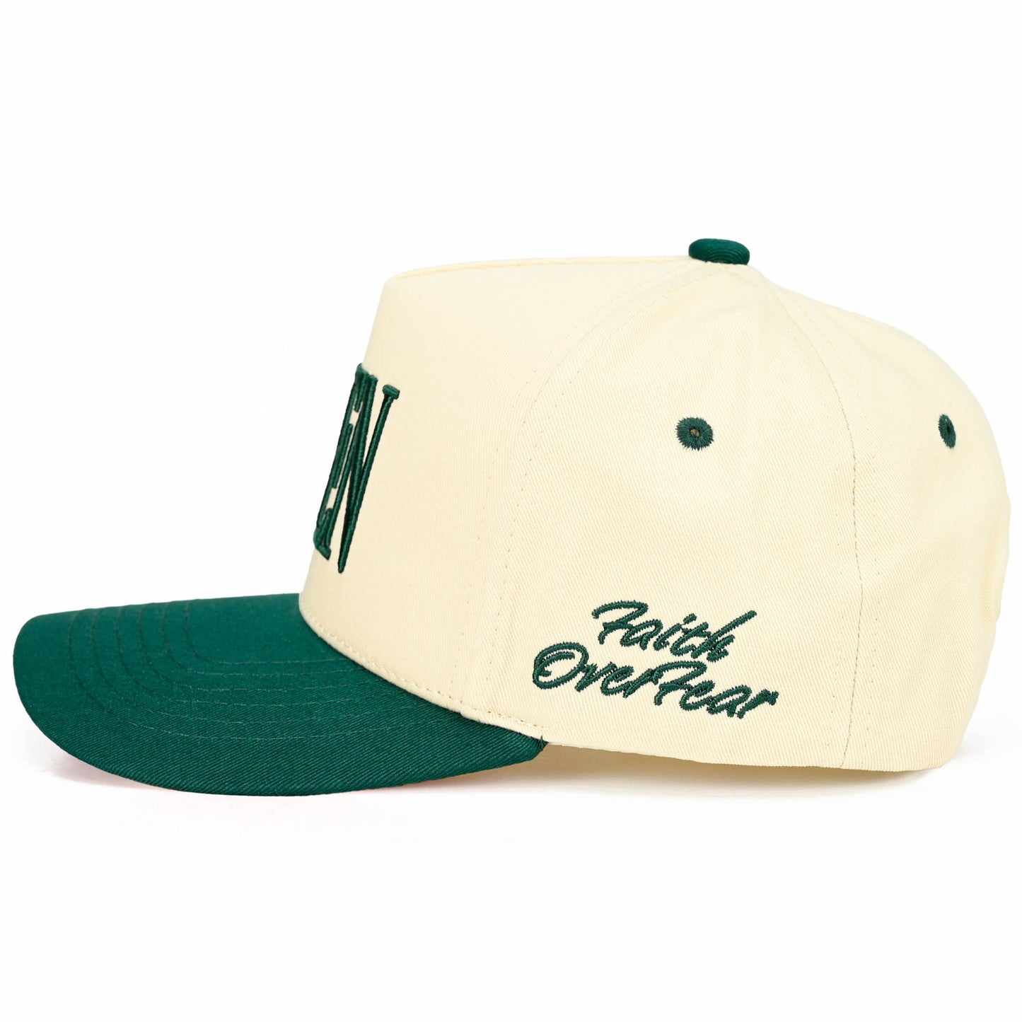 C.C AMEN Embroidered Letter Two Tone Trucker Hat