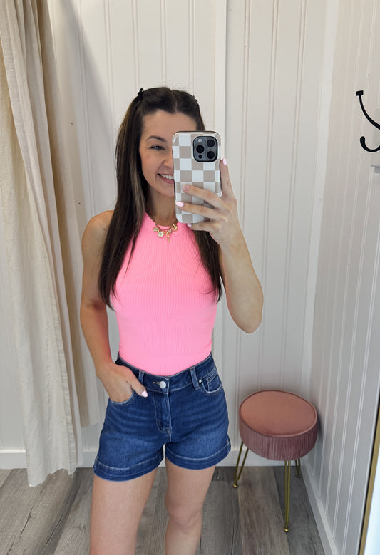 Risen High Rise Side Slit Basic Shorts