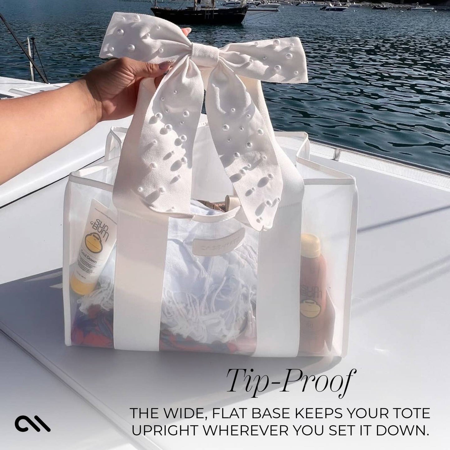 Special Edition Bow Ivory Pearl Beach Jelly Tote