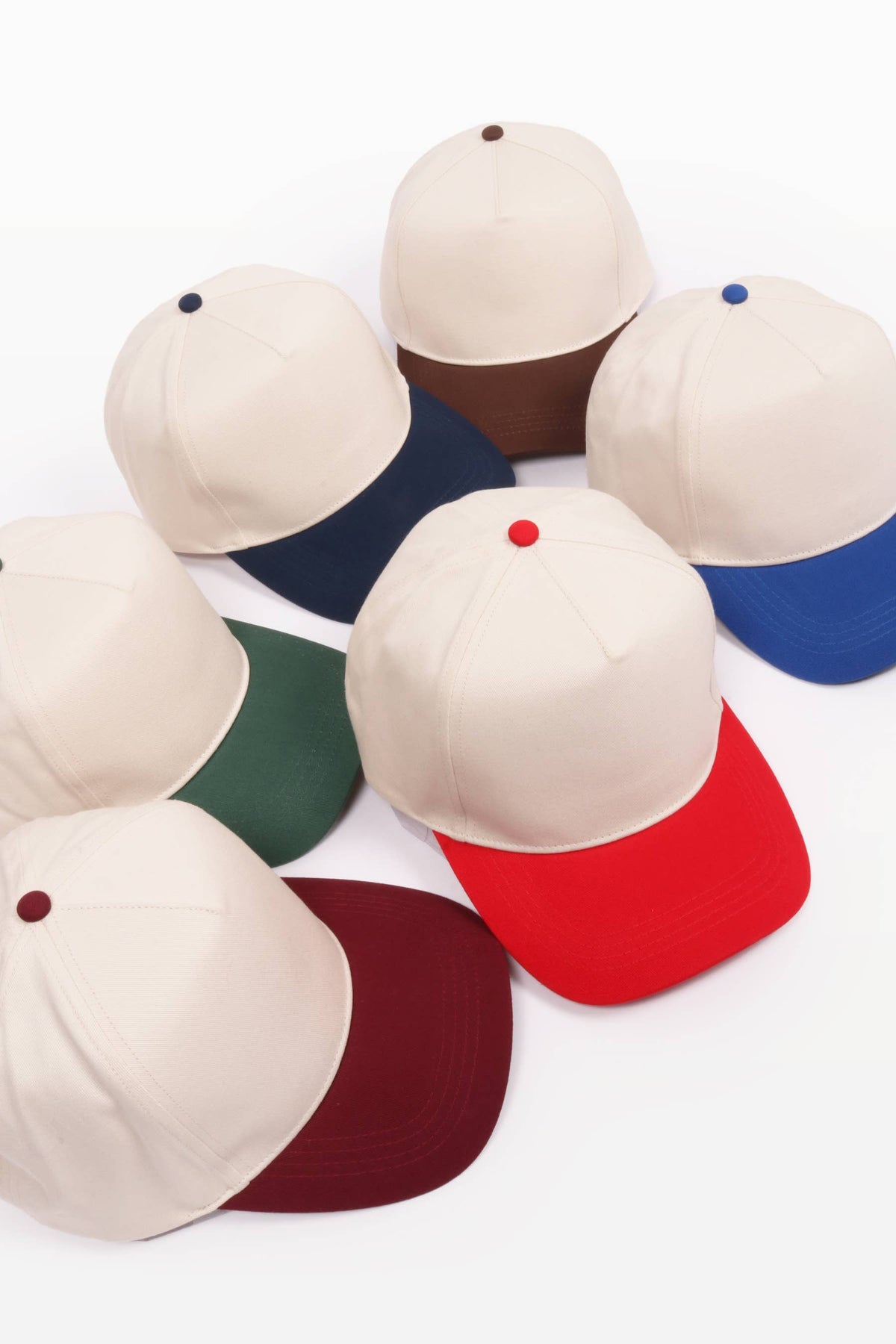 5 Panel Cotton Two-Tone Caps