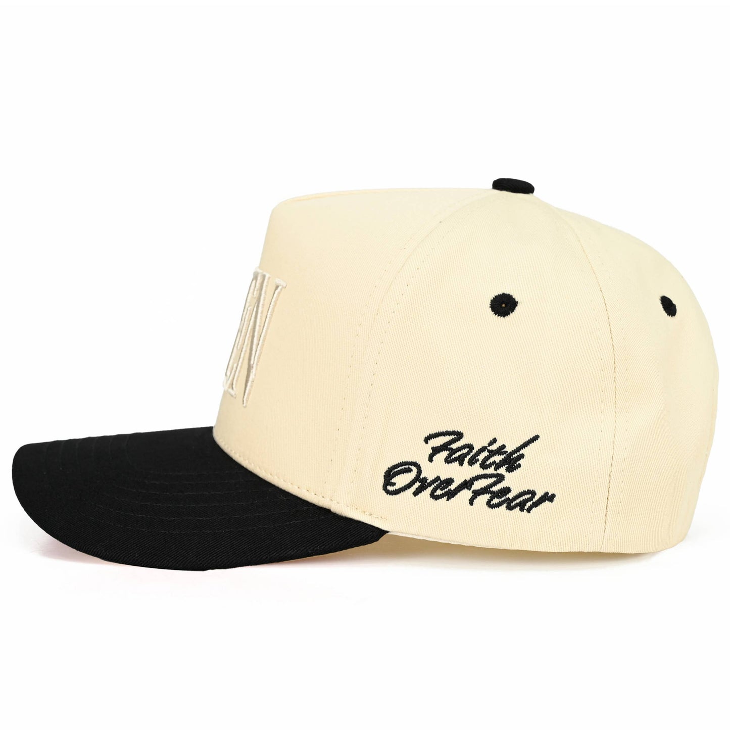 C.C AMEN Embroidered Letter Two Tone Trucker Hat