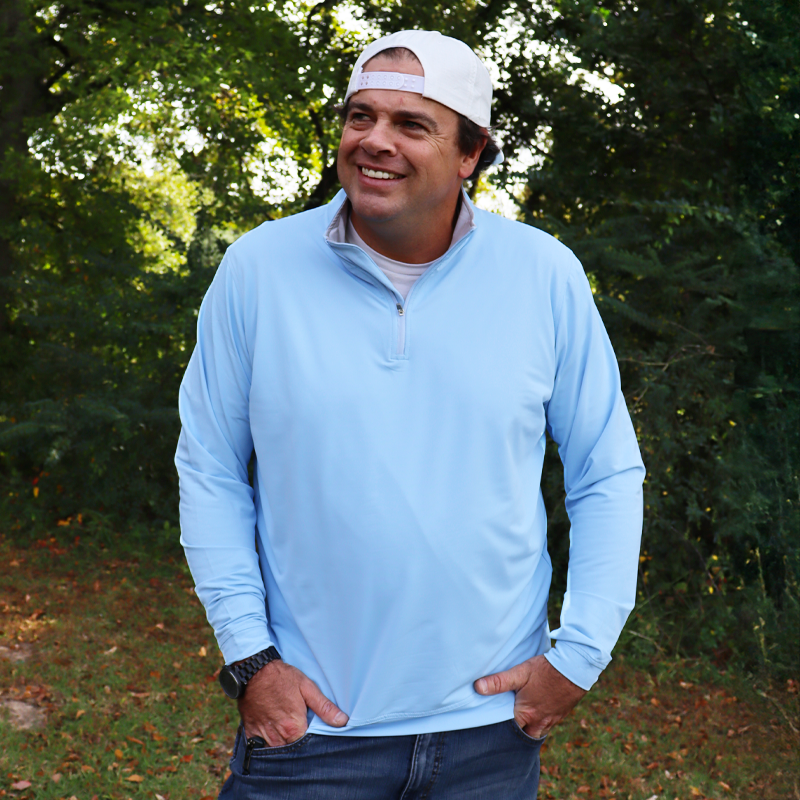 Blue Quarter Zip Pullover