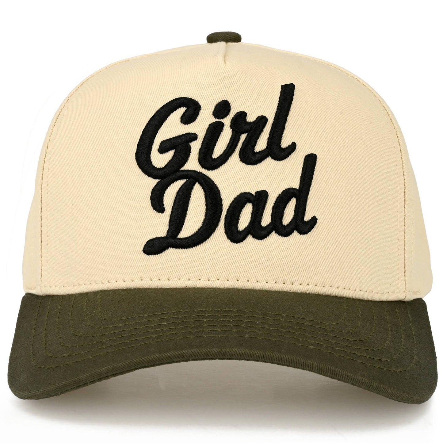 C.C GIRL DAD Letter Embroidered on Two Tone Trucker Hat