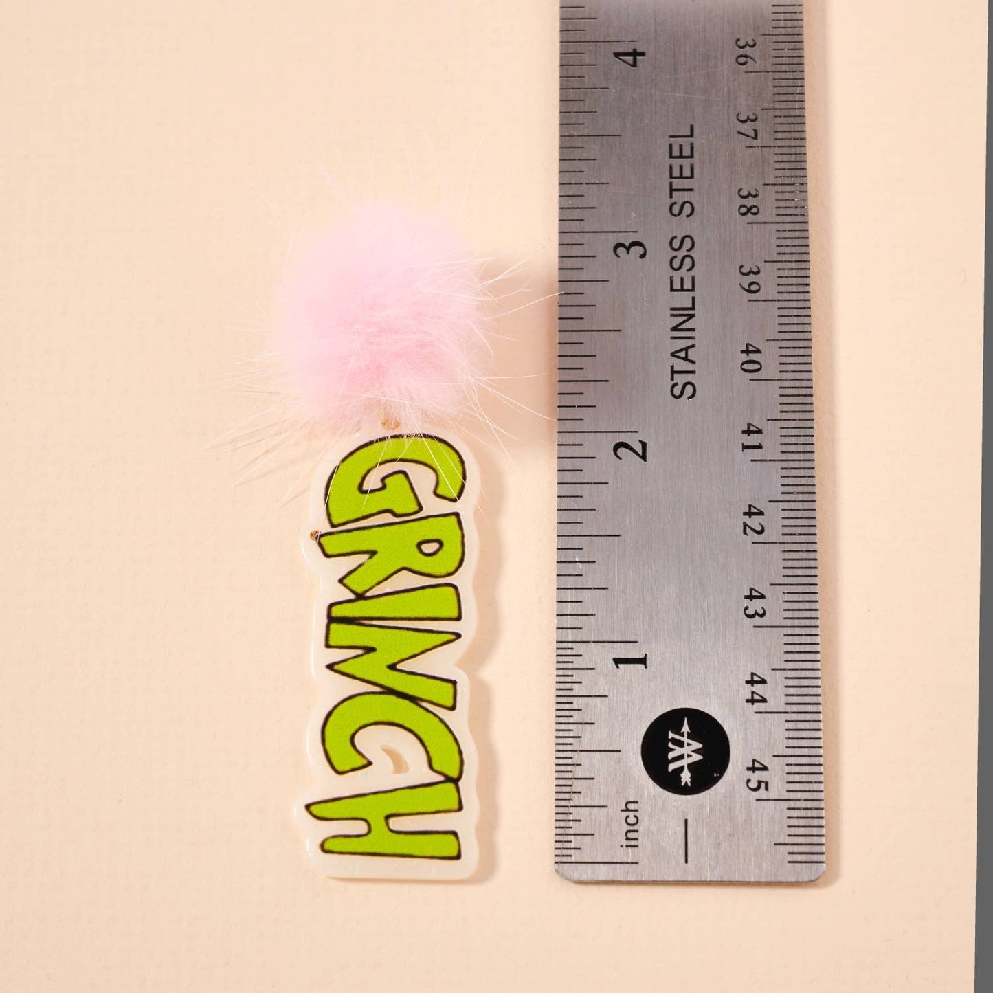 Christmas Green Monster & Pom-Pom Dangling Earrings