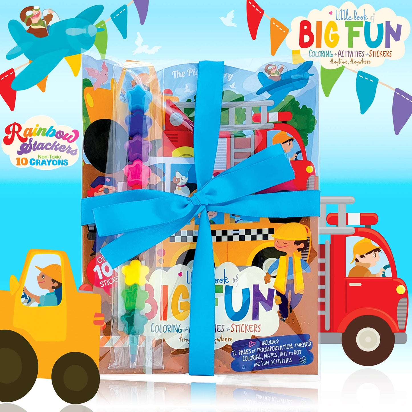 Crazy Car Town Easter Basket Activity Gift Pack for Kids