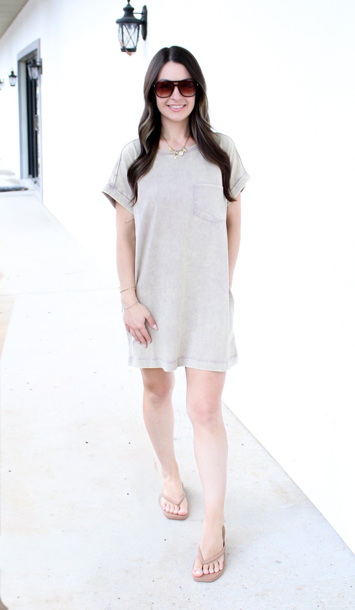 Cotton Washed T-shirts Dress