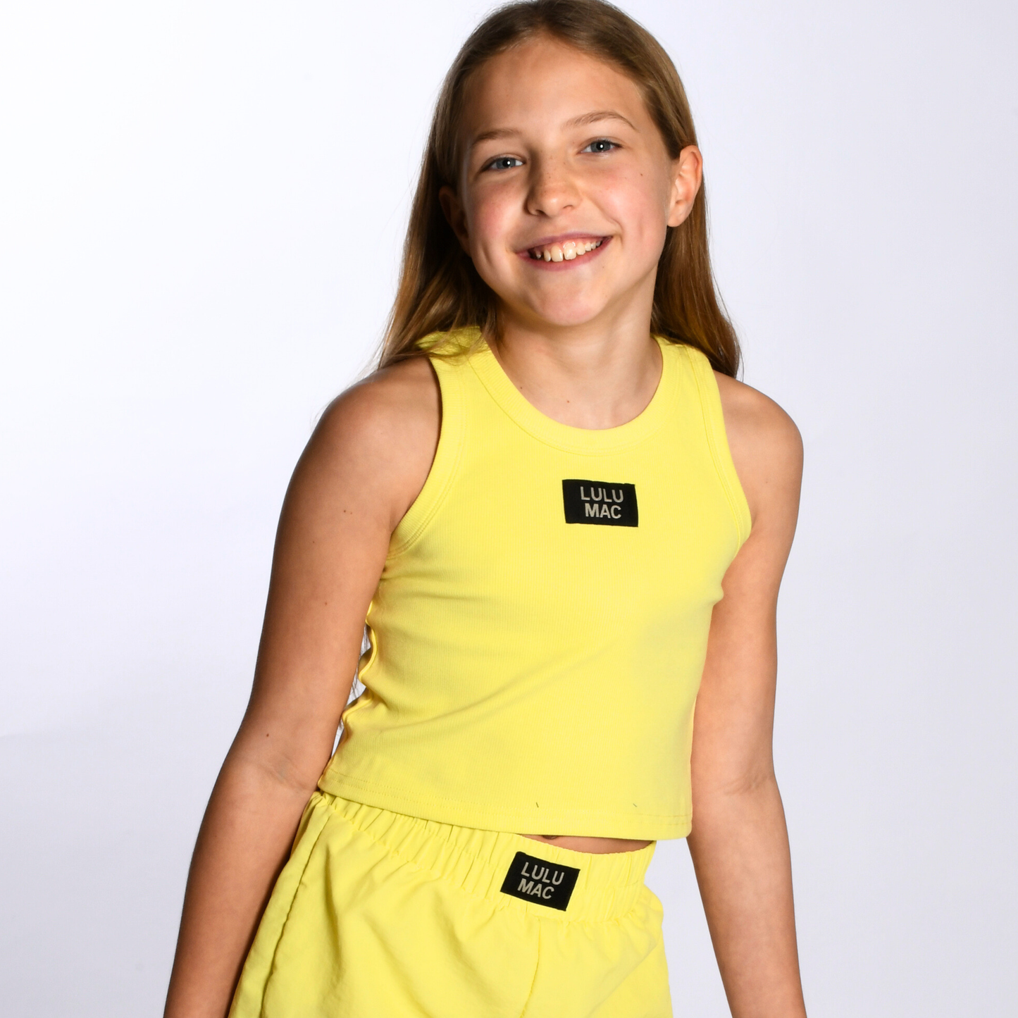 NEON YELLOW KIDS SOLID TANK