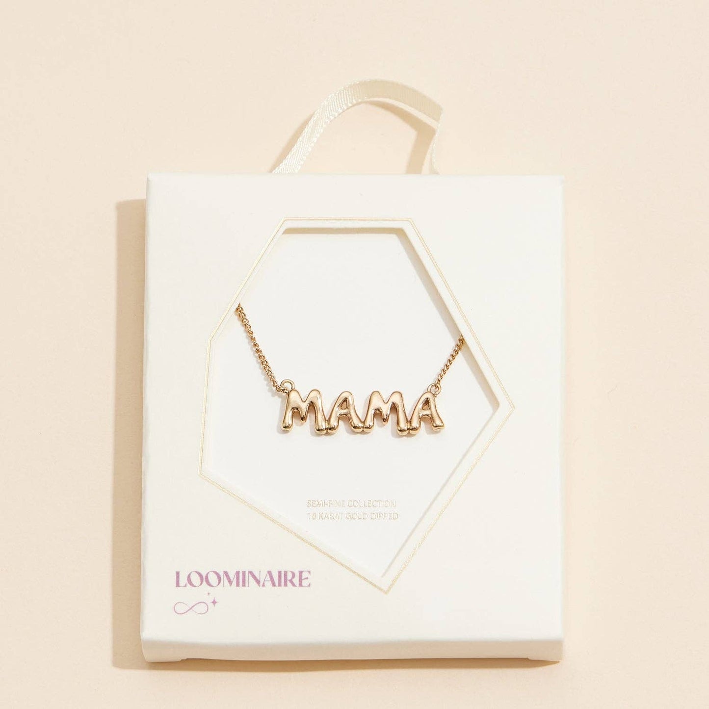 Bubble "MAMA" 18K Gold Dip Necklace - Mothers Day Gift