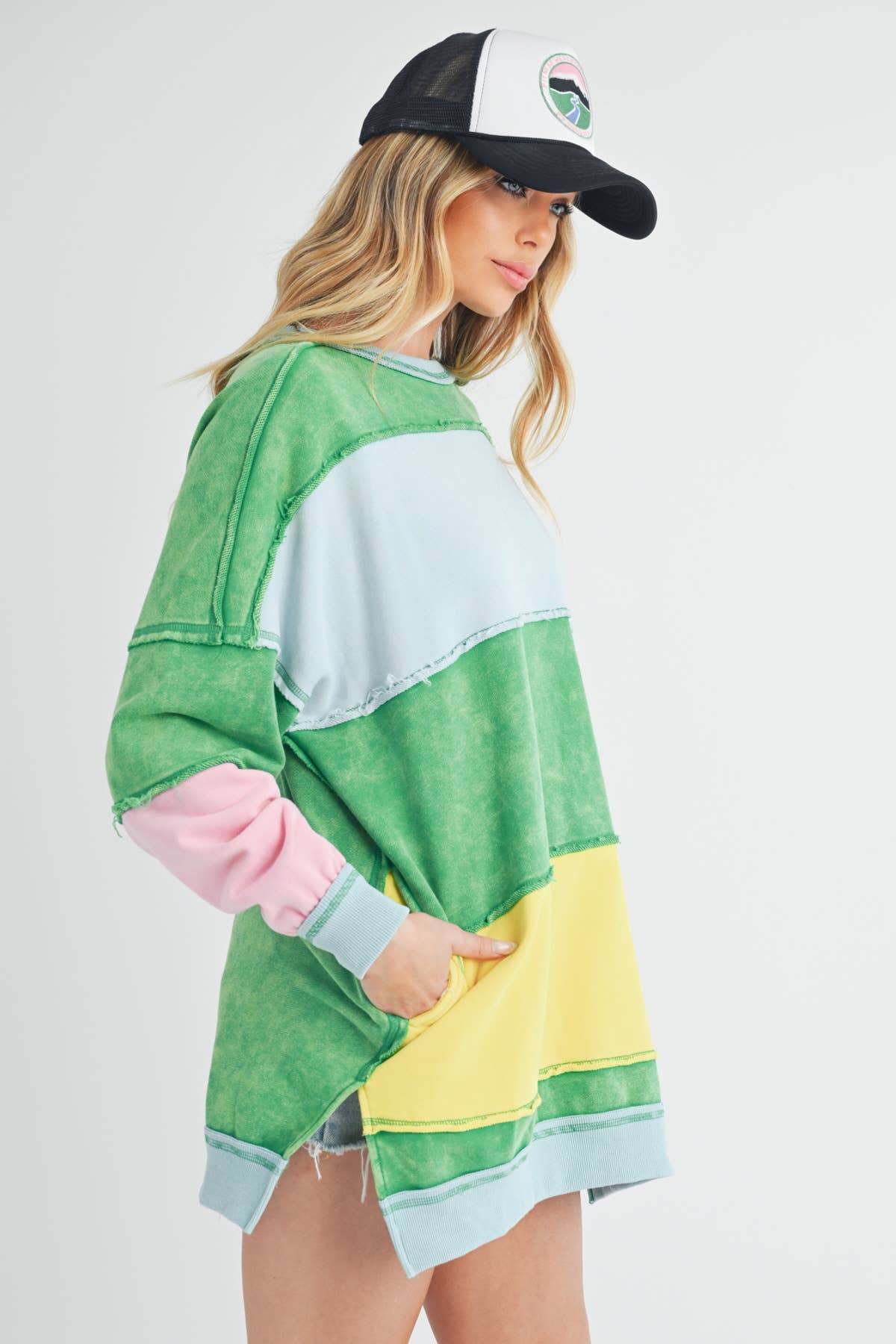 Color Block Striped Sweatshirt