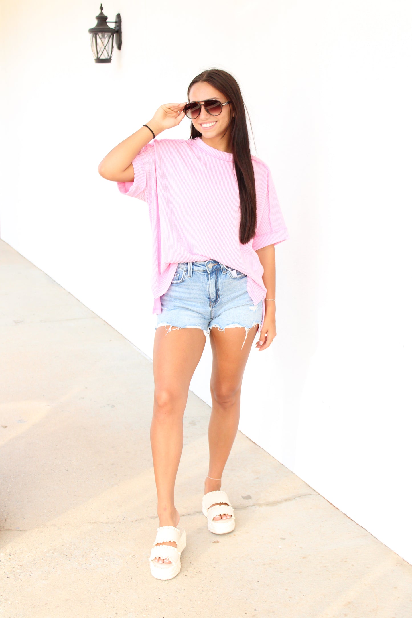 Ribbed Cuff Sleeve Top