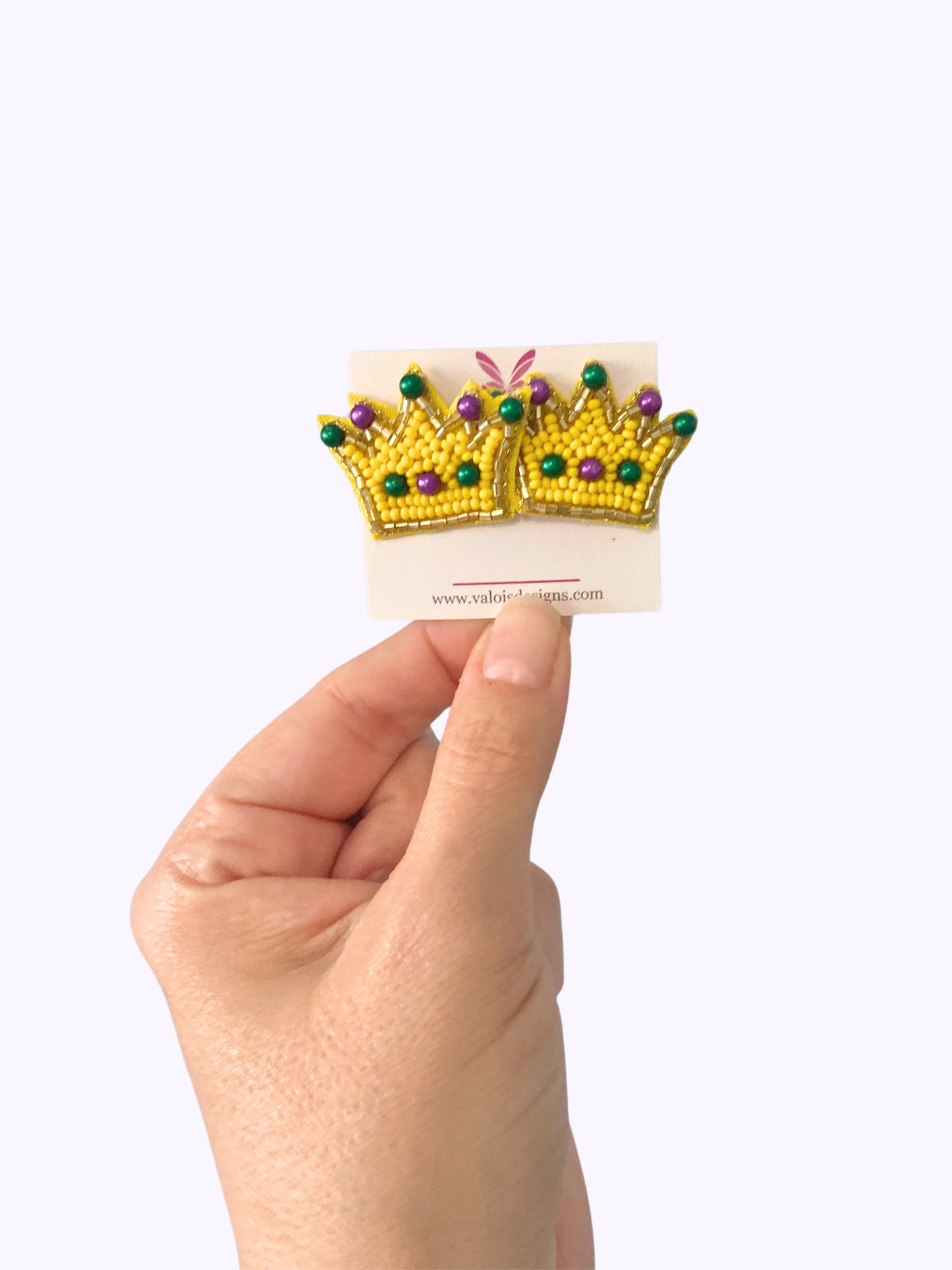 Royal Kings Crown Stud Earrings - Mardi Gras