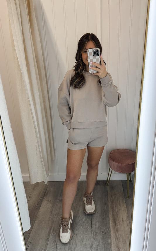 Ash Mocha Fleece Sweatshirt Set