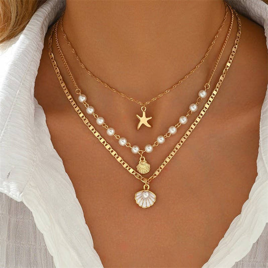 18K STAINLESS STEEL TARNISH FREE LAYERED NECKLACE