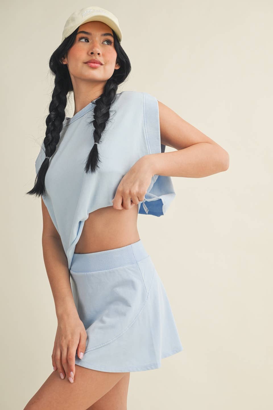Mineral Wash Open Back Top & Skort Set