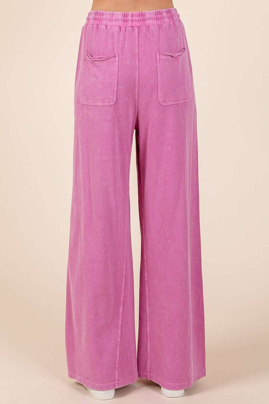 Mineral Washed Wide Leg Pants
