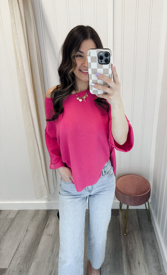Knit Exposed Seam Top