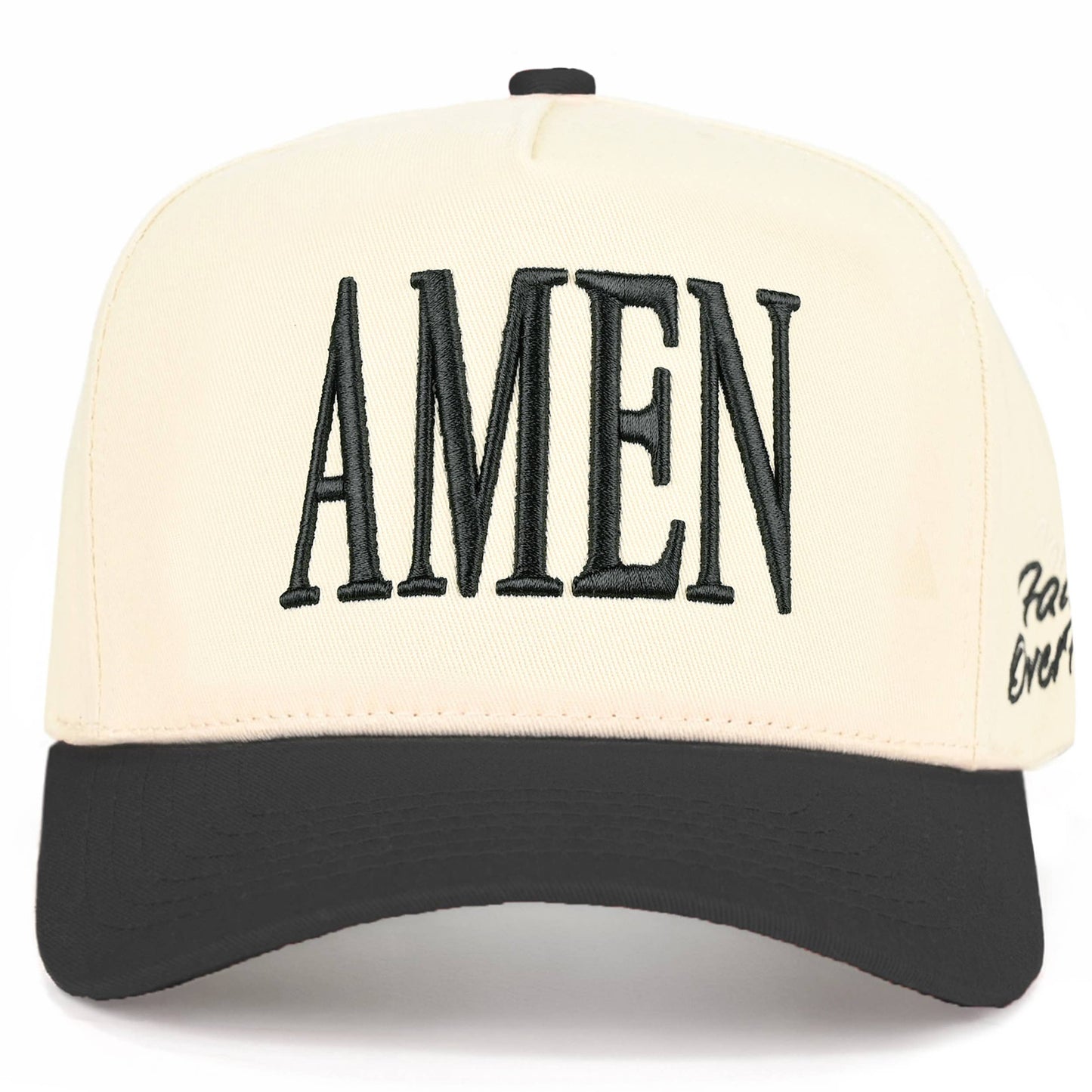 C.C AMEN Embroidered Letter Two Tone Trucker Hat