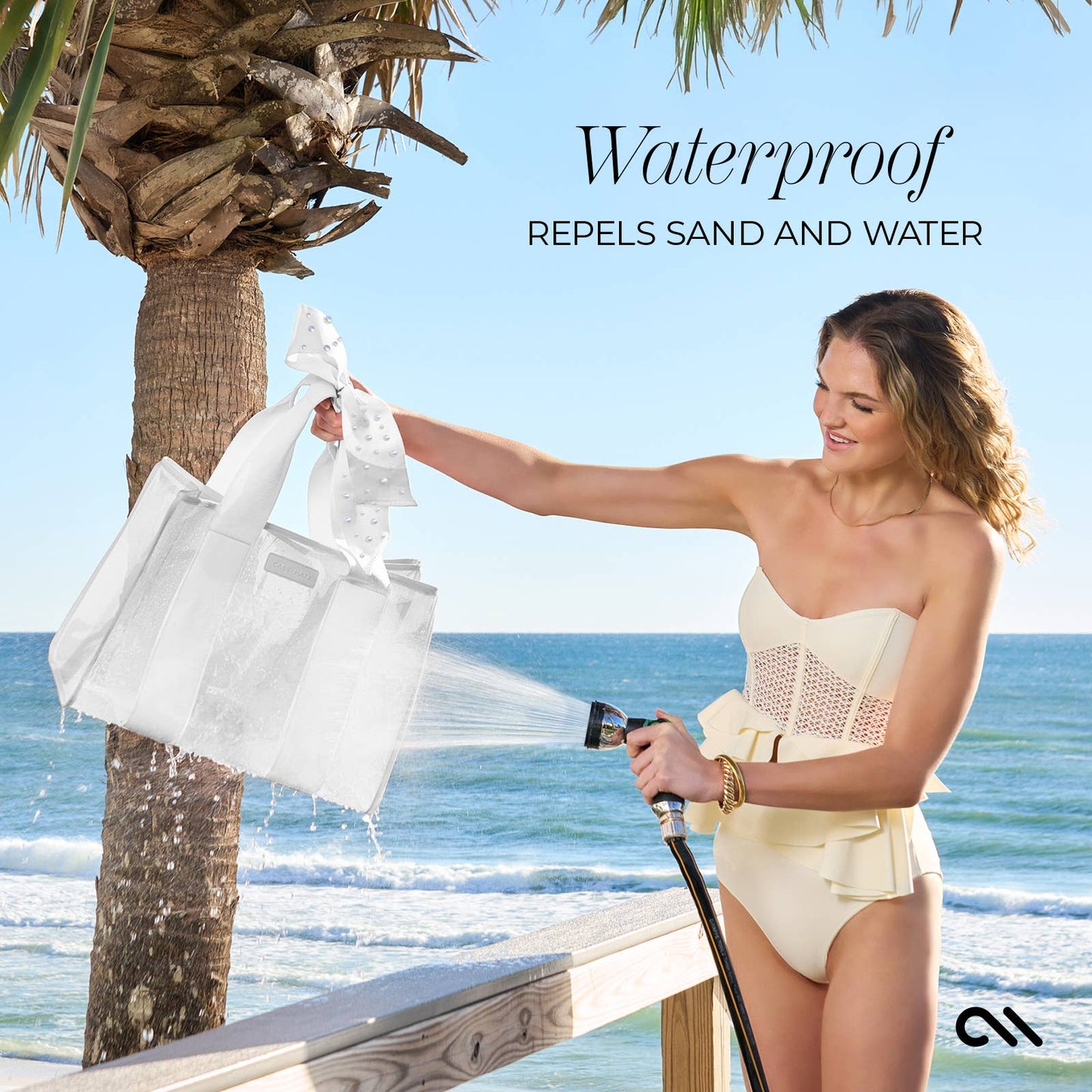 Special Edition Bow Ivory Pearl Beach Jelly Tote