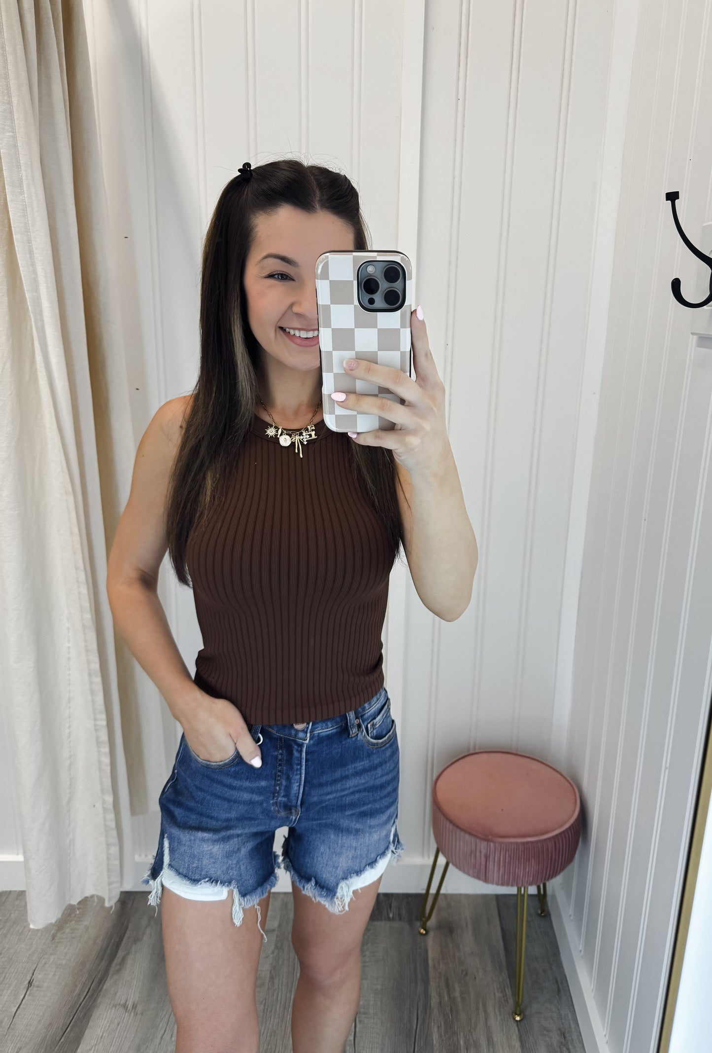 Seamless Ribbed Crop Tank Top