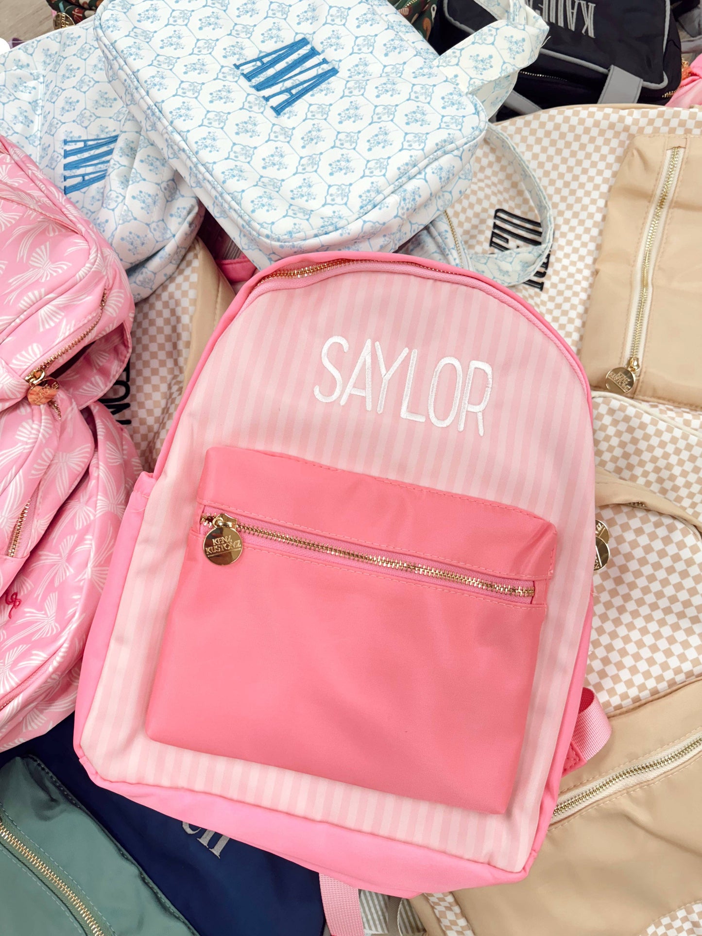 Pink Stripe Backpack
