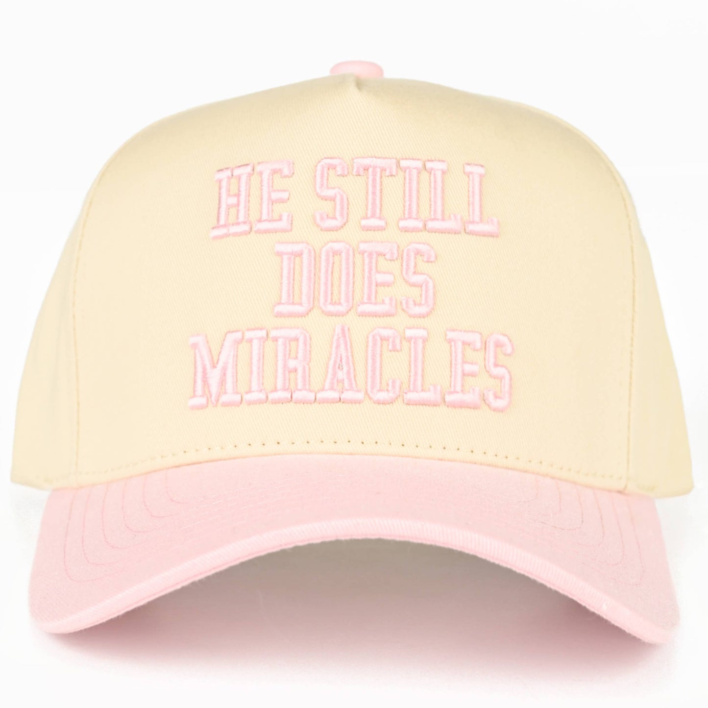 C.C HE STILL DOES MIRACLES Letter Two Tone Trucker Hat