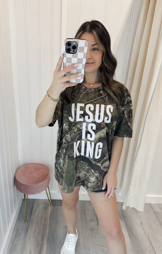 Jesus Is King Camo Tee