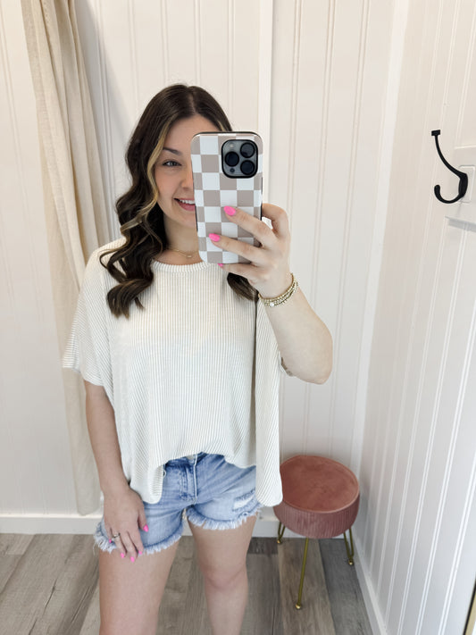 Harbor Haze Ribbed Top