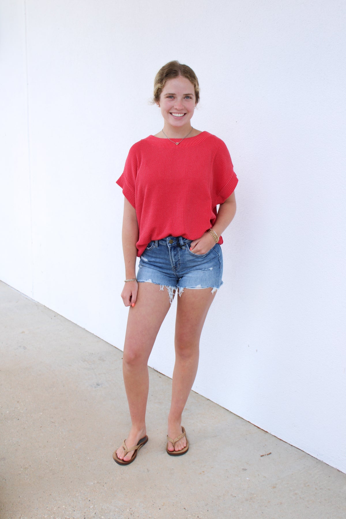 Ribbed Cap Sleeve Top