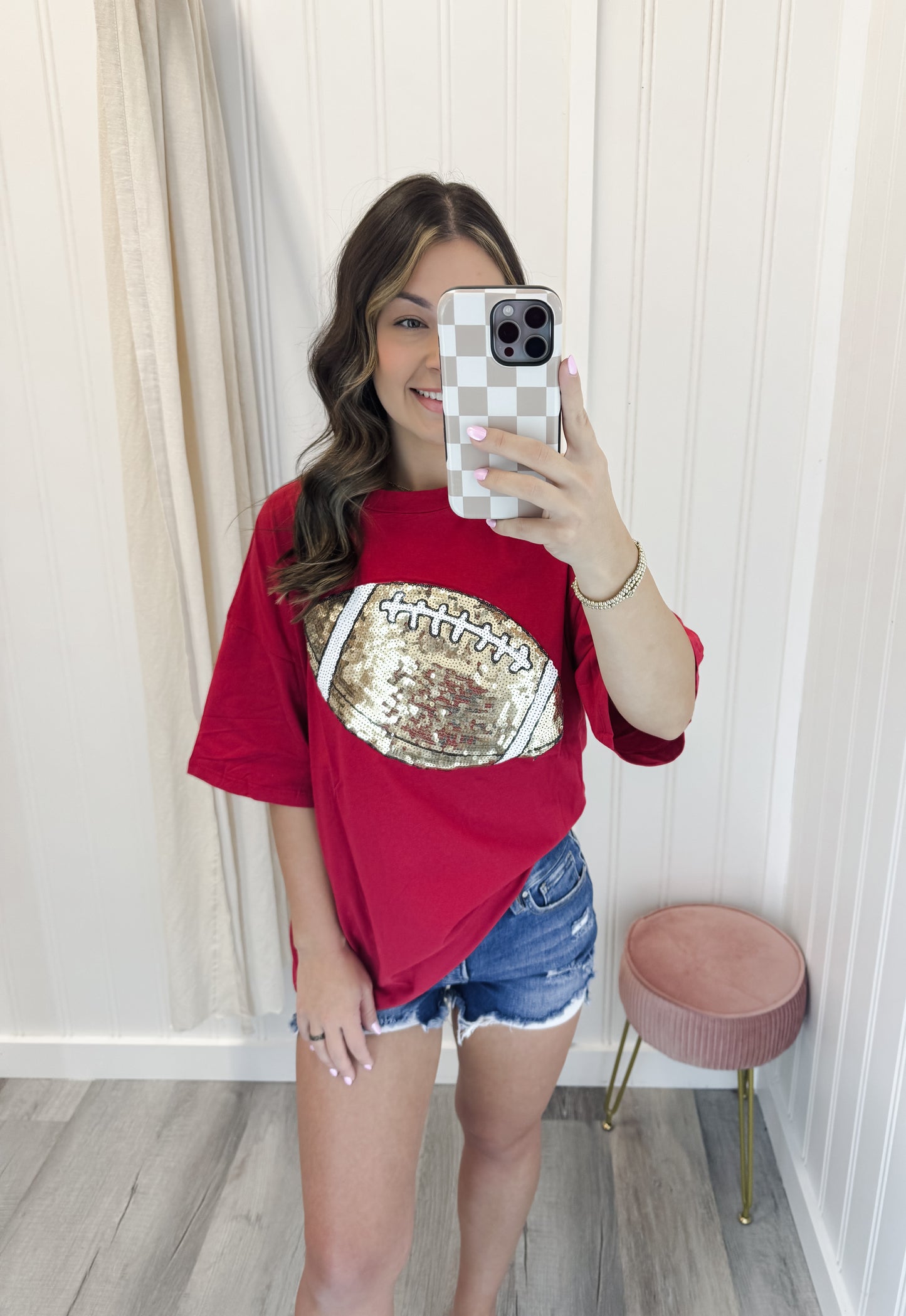 Game Day Football Patch T-shirt