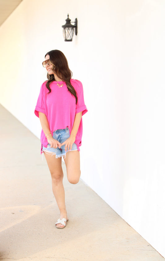 Ribbed Cuff Sleeve Top