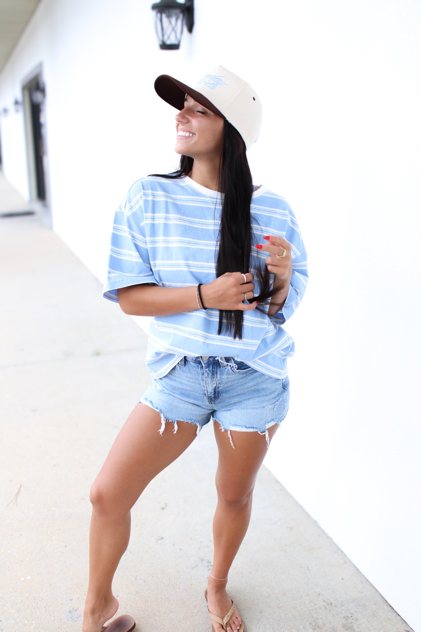 Americana Striped Oversized Tee