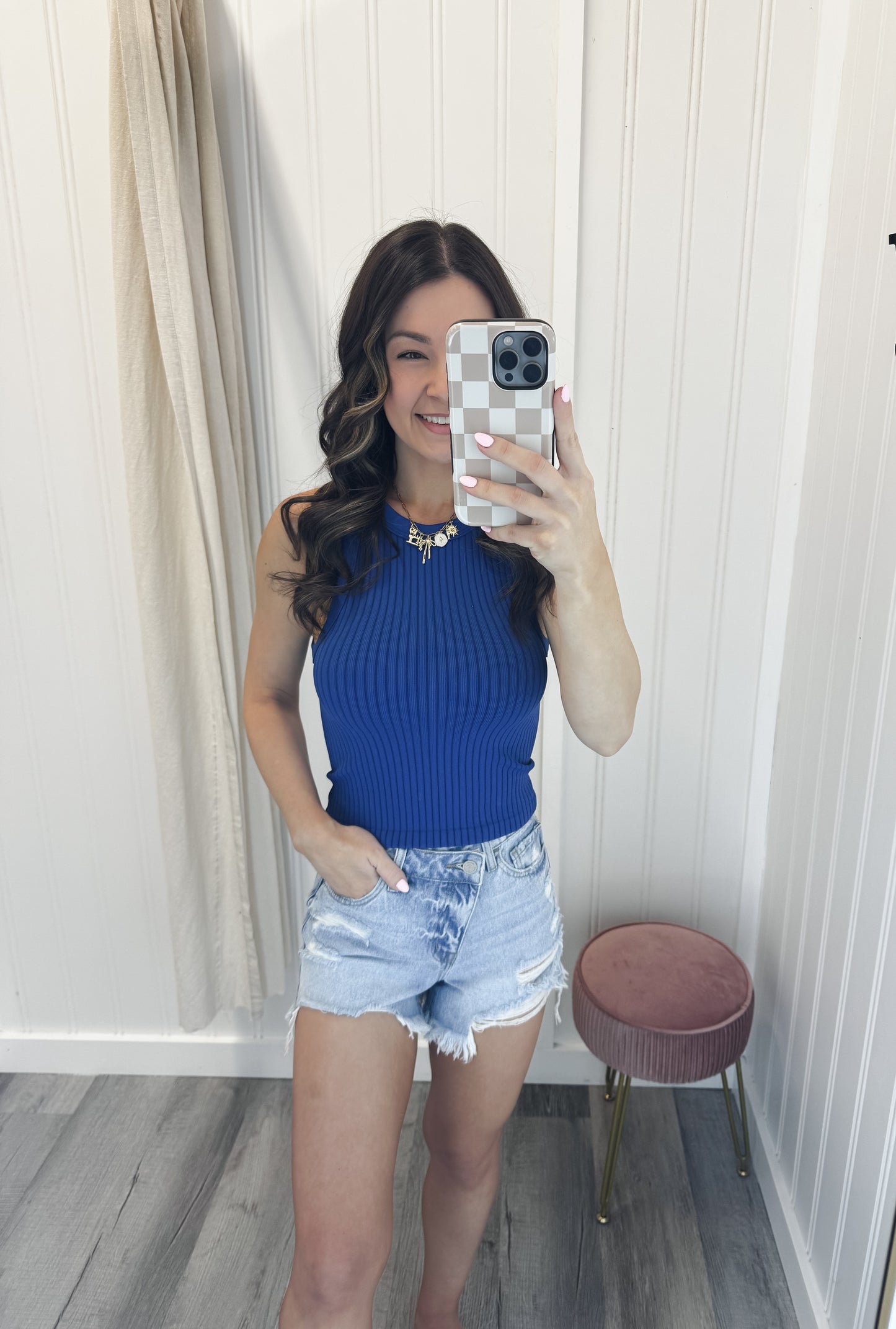Seamless Ribbed Crop Tank Top