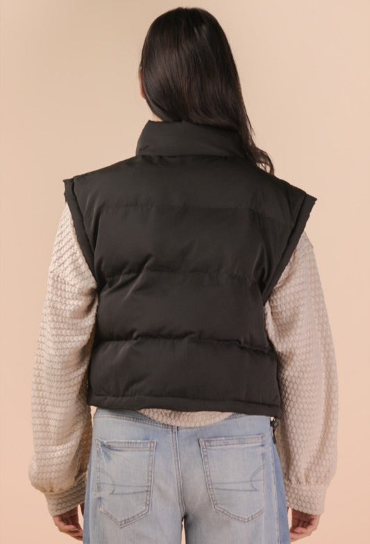 Mock Neck Puffer Vest