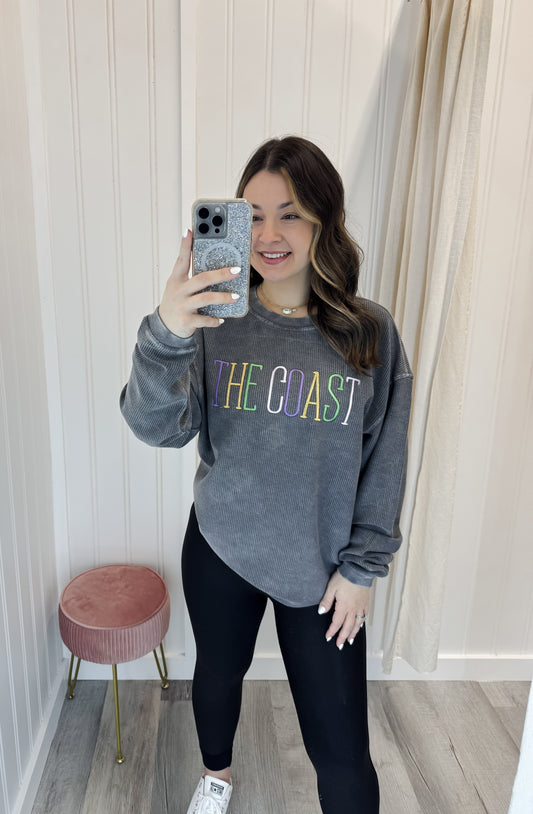 The Coast Mardi Gras Embroidered Sweatshirt