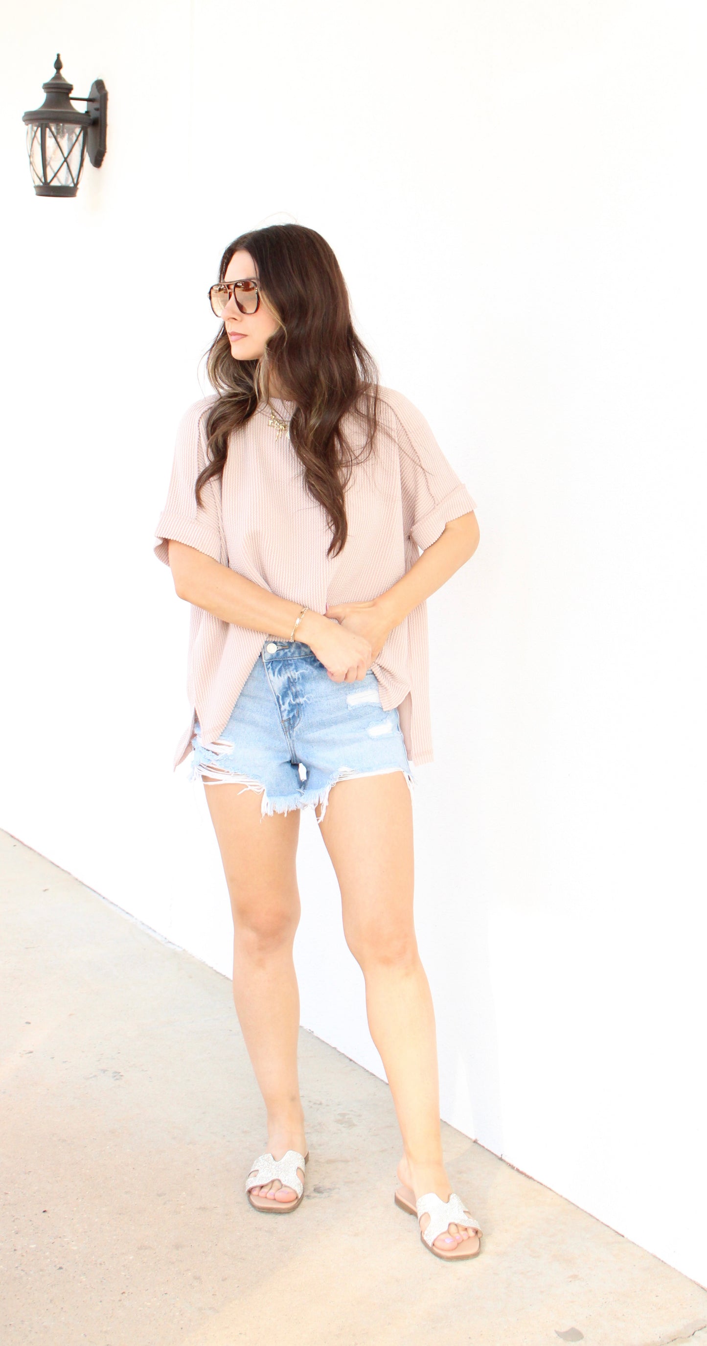 Ribbed Cuff Sleeve Top