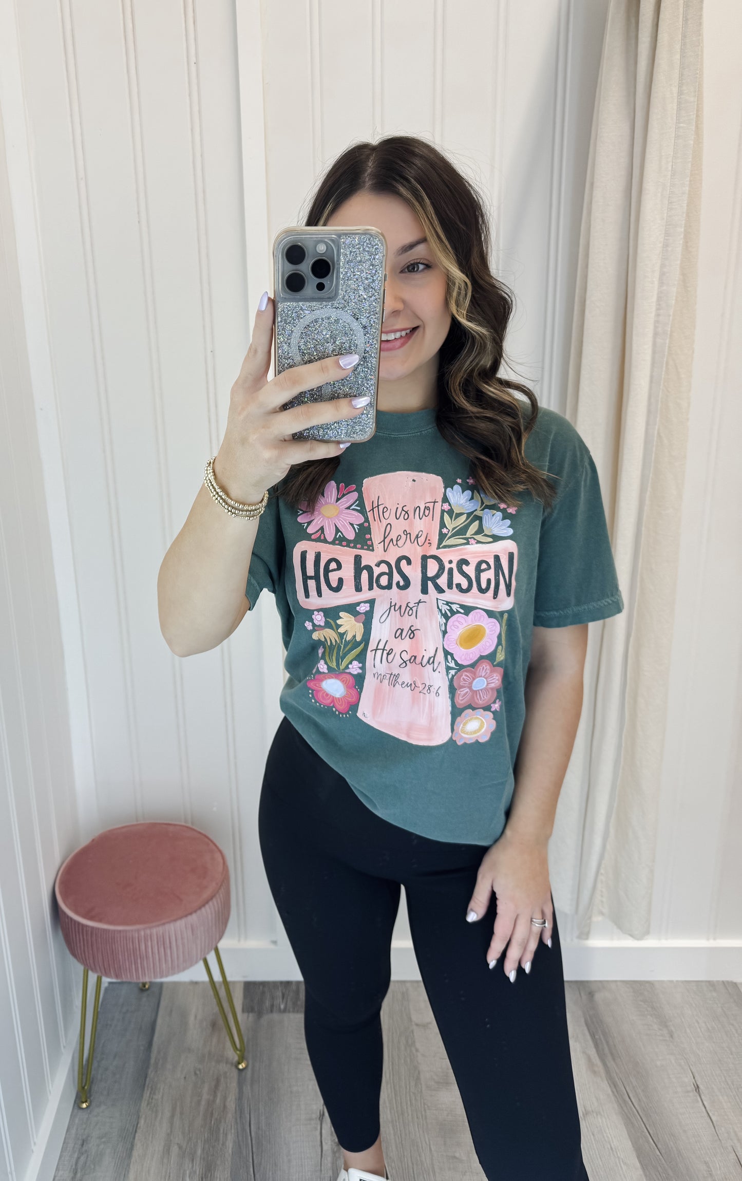 He is Risen - Floral Tee