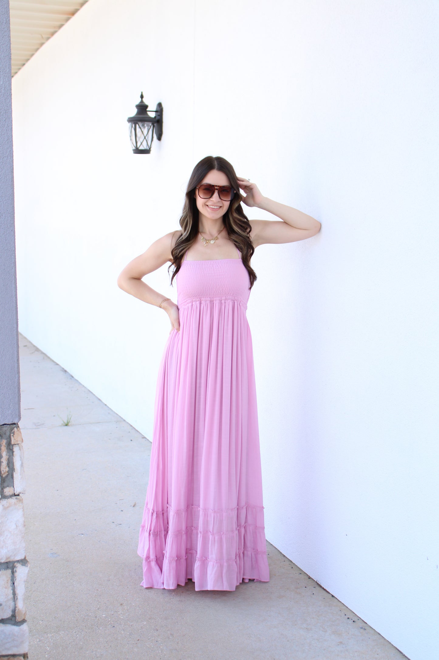 Smocked Halter Maxi Dress