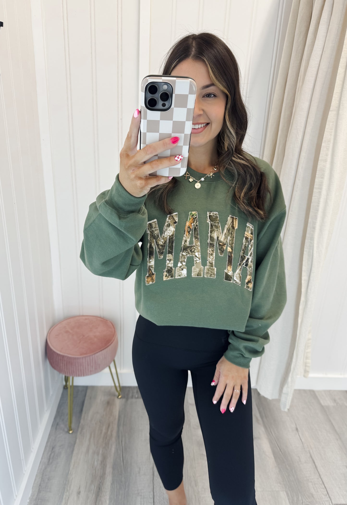 Mama Camo Appliqué Sweatshirt