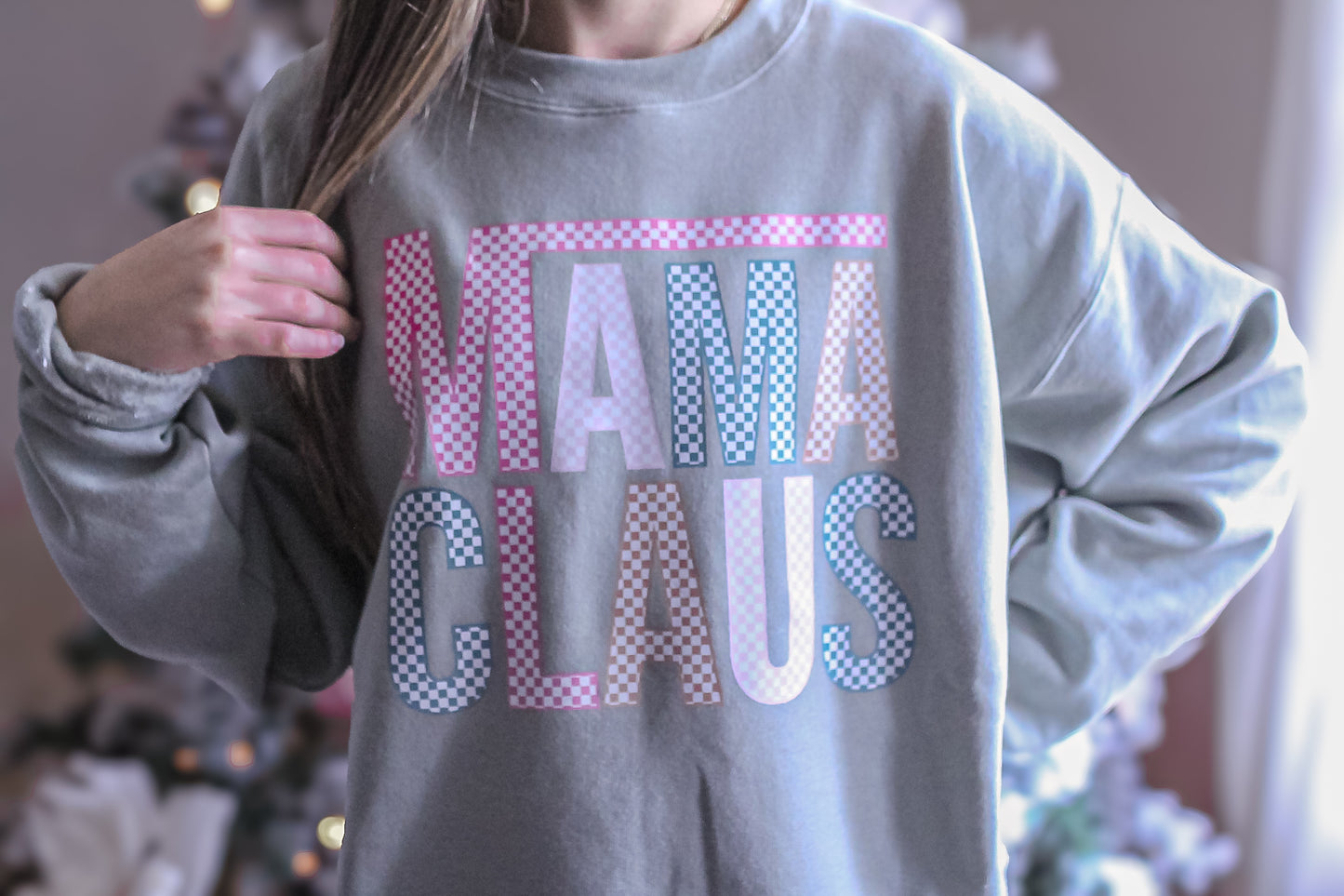 Mama Claus Checkered Tee/Sweatshirt