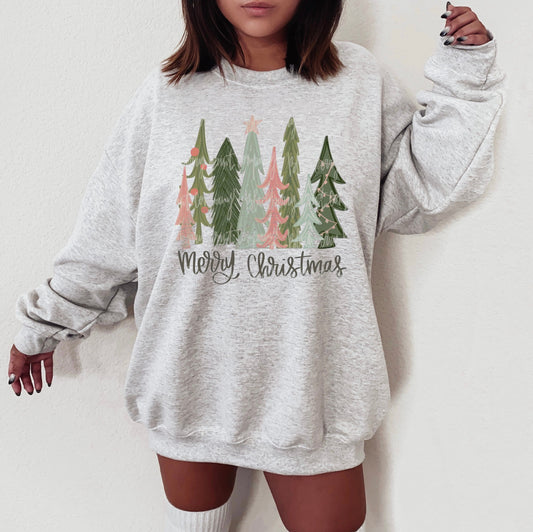 Merry Christmas Boho Trees Tee/Sweatshirt