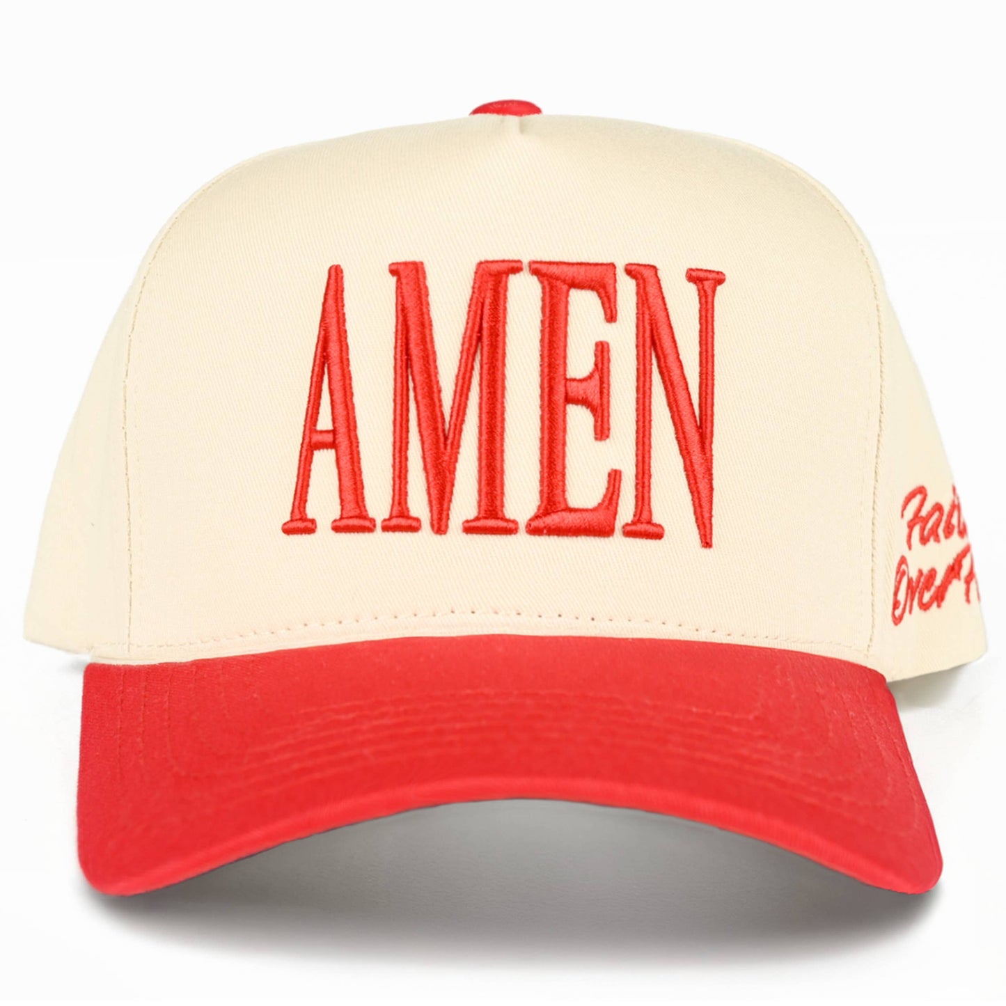 C.C AMEN Embroidered Letter Two Tone Trucker Hat