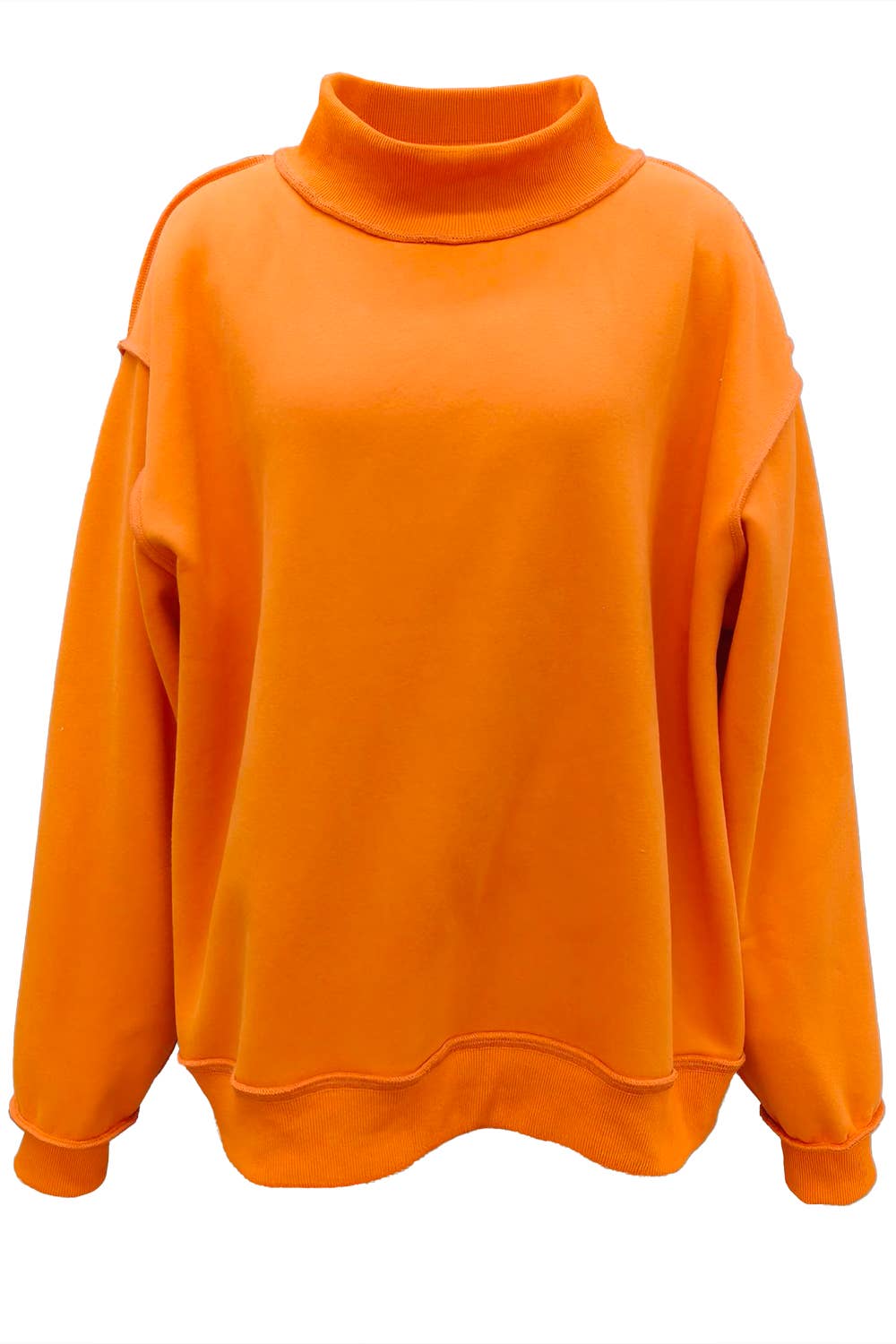 Solid Reversible Mock Neck Sweatshirt