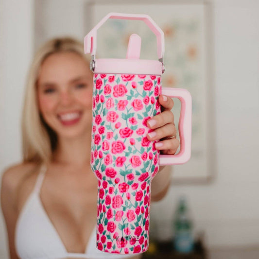 Whimsical Roses Stainless Steel Tumbler College Grads